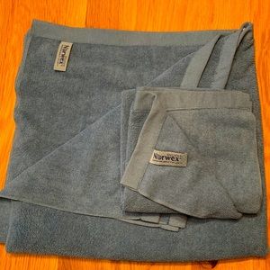 Norwex Teal Blue Bath and Hand Towel
